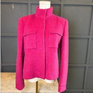 Giorgio Armani Women's Fuchsia Pink Mohair Wool Jacket Size 42 US Size 6 NEW